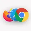 Odoo POS web browser compatibility icon showing support for Chrome, Firefox, and Safari