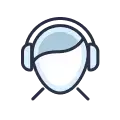 Customer support headset icon for help desk and service assistance