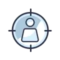 User targeting or customer focus icon with crosshair