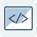 WooCommerce custom development icon representing coding and backend work