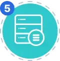 Odoo SaaS data management icon illustrating organized records and system logs