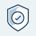 Security shield with checkmark icon for verified protection and trust badge