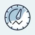 Clock or timer icon representing speed performance and time tracking