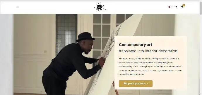 Client website project showcasing contemporary art interior decoration design