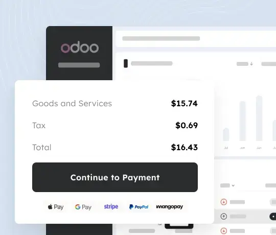 Odoo multi platform payment checkout interface with integrated payment gateways
