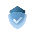 Security shield with checkmark icon for verified protection