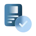 Document verification icon with checkmark approval