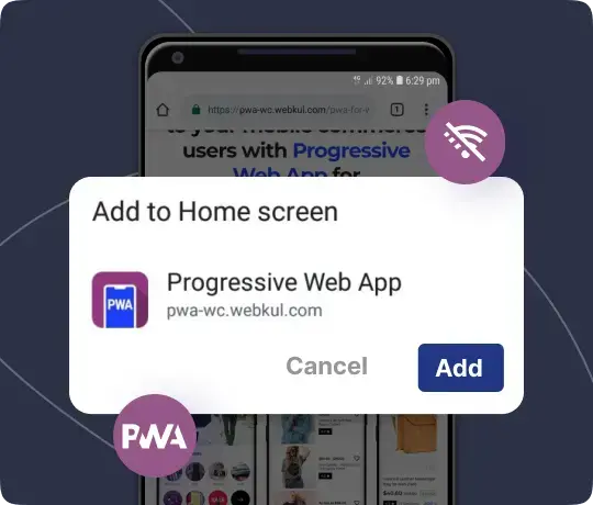 Progressive Web App add to home screen prompt for WooCommerce store