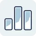 Bar chart or analytics graph icon showing growth statistics