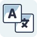 Language translation or multilingual support icon