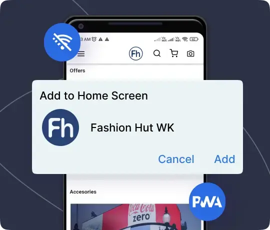 Shopify PWA storefront with add to home screen functionality
