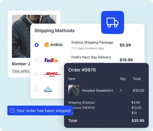 Shopify shipping method selection with multiple carrier options