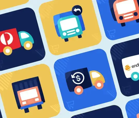 eCommerce logistics and shipping delivery icons illustration