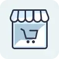 eCommerce online store setup and storefront icon