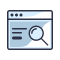 Search or browser window icon representing website navigation and discovery