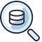 Database search icon representing data query and analysis functionality