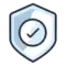 Security shield with checkmark icon representing verified protection and safety