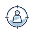 Target user icon representing audience targeting and customer segmentation
