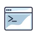 Browser window with code terminal icon for developer console and API integration