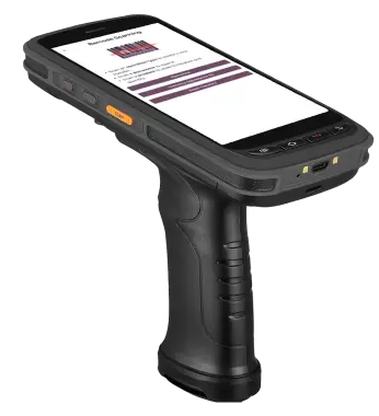 Handheld barcode scanner device used for stock picking and inventory tracking in Odoo Inventory