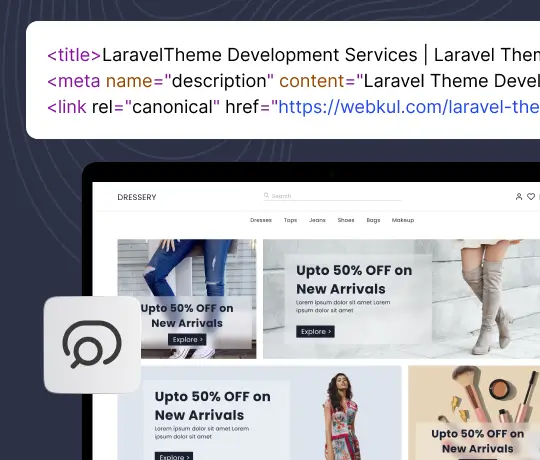 Laravel theme SEO optimization with meta tags configuration