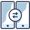 Cross-device mobile synchronization icon