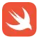 Swift programming language logo for iOS development