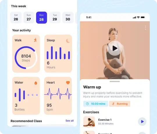 Laravel fitness and health tracking mobile application dashboard