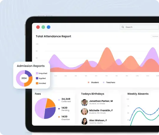 Laravel CRM school management and student attendance reporting