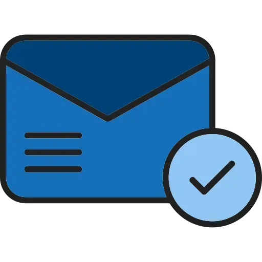 Email verification and confirmation icon with checkmark