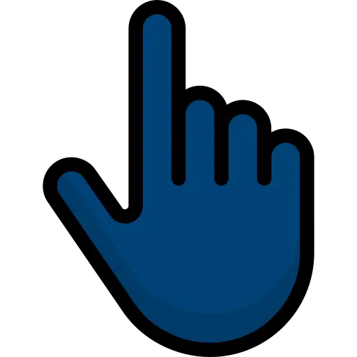 Action and execution hand gesture icon