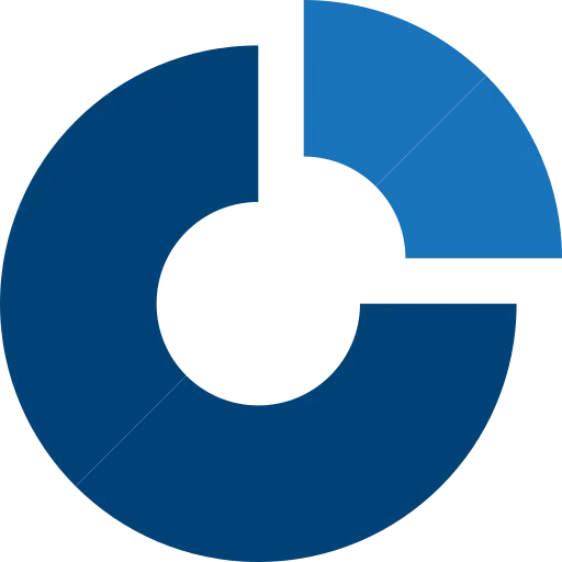 Financial distribution and budget allocation pie chart icon