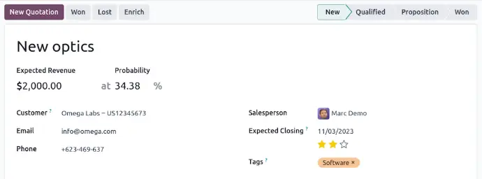 Automated sales workflow using Odoo ERP
