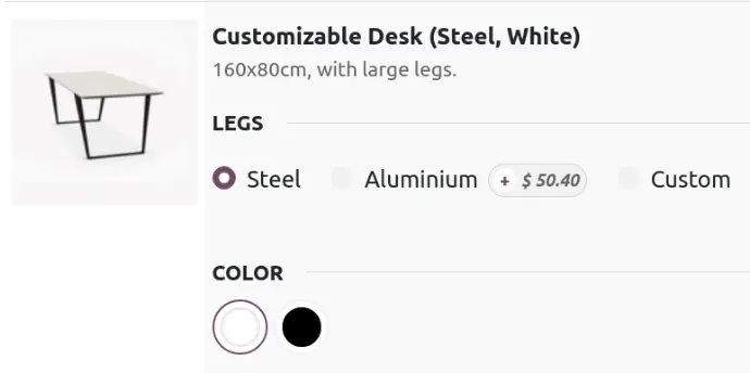 Odoo Sales module pricing and product catalog