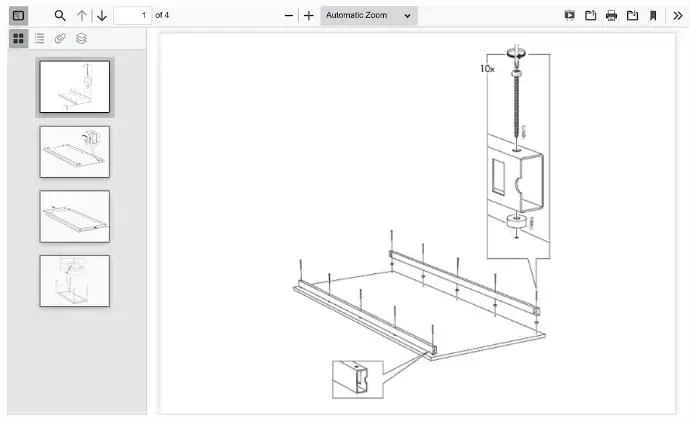 Odoo product assembly technical drawing document