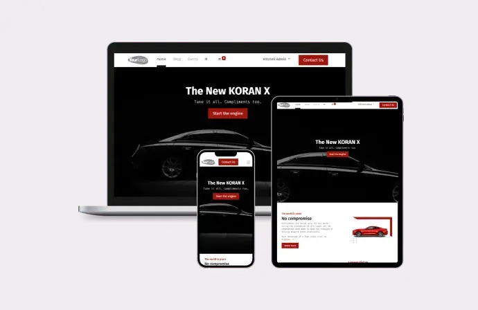 Responsive website preview across desktop tablet and mobile