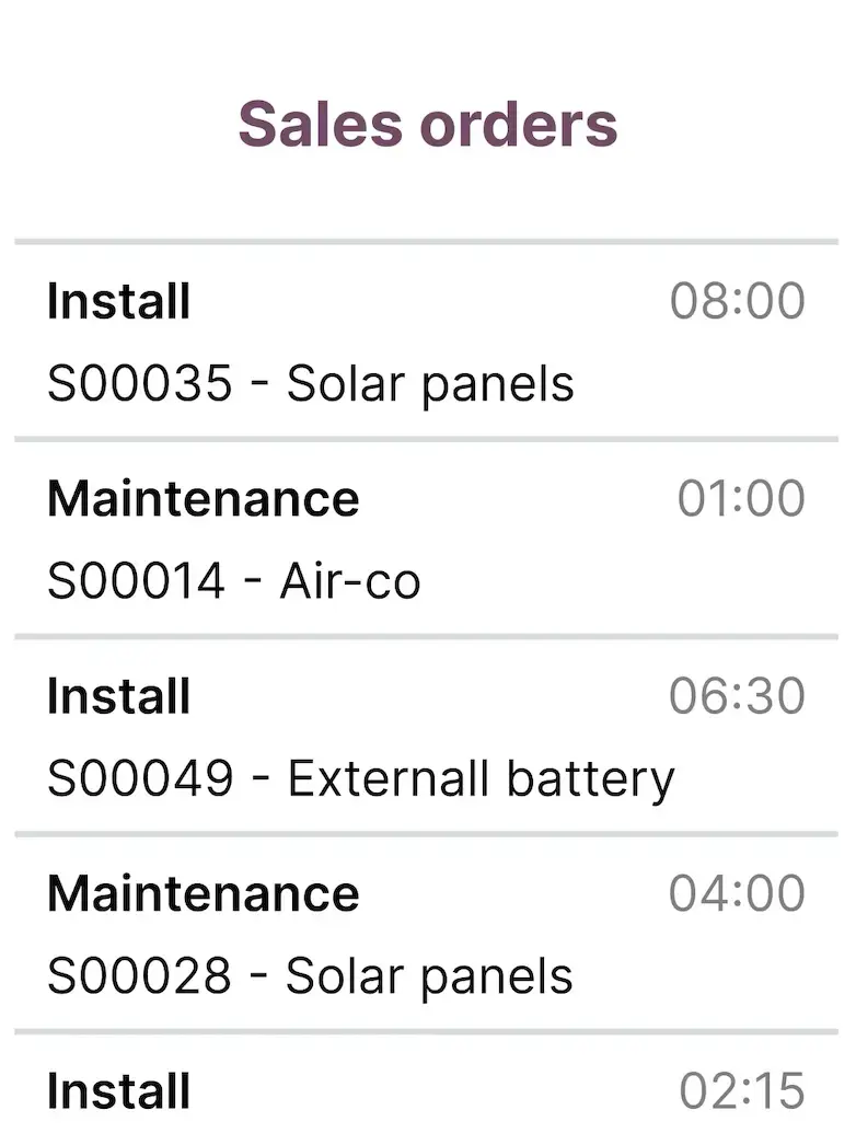 Odoo Field Service sales orders linked with field service tasks