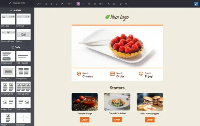 Odoo email marketing drag and drop email template editor interface